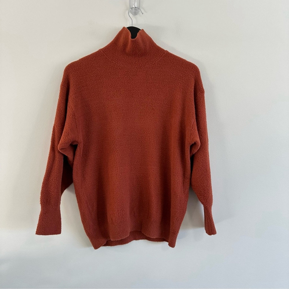 Aritzia Wilfred Free Hush Knit Turtleneck Sweater Size XXS Rust Colour Nylon - Picture 3 of 10